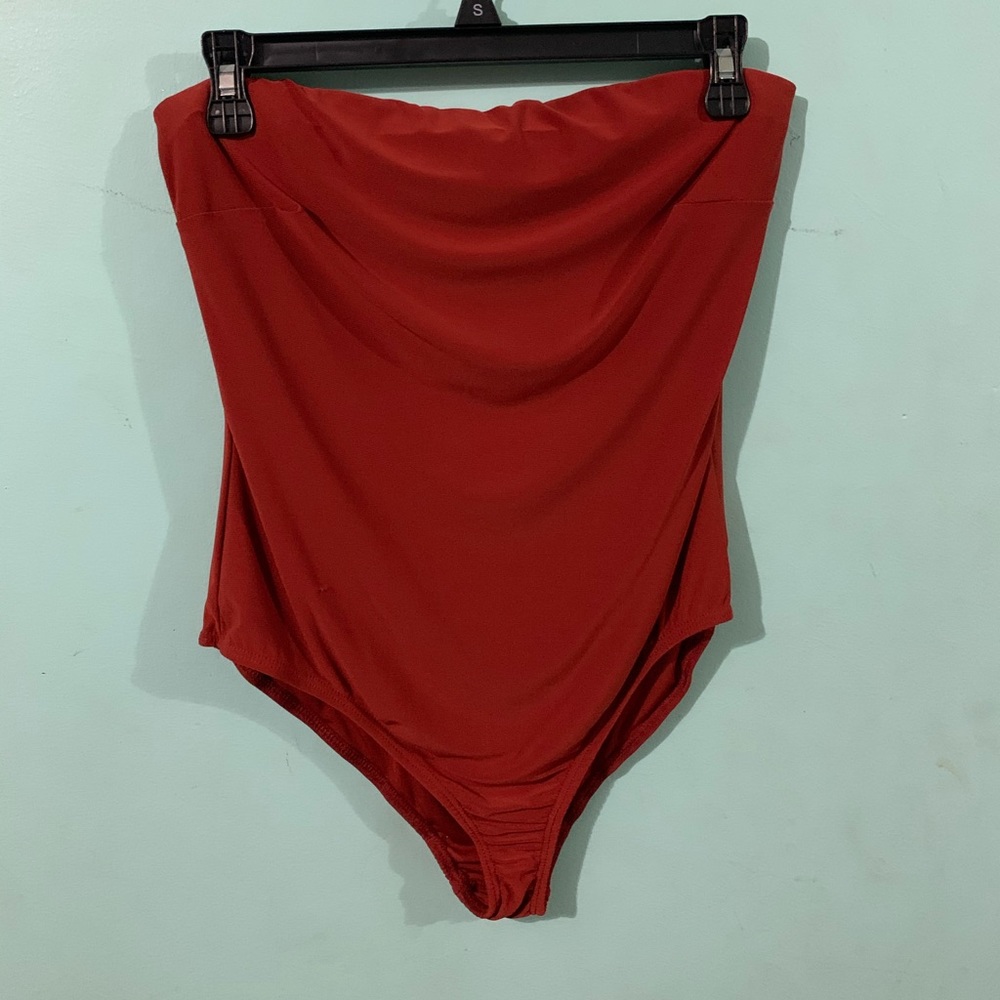 Dark Brick Red-Orange Bodysuit